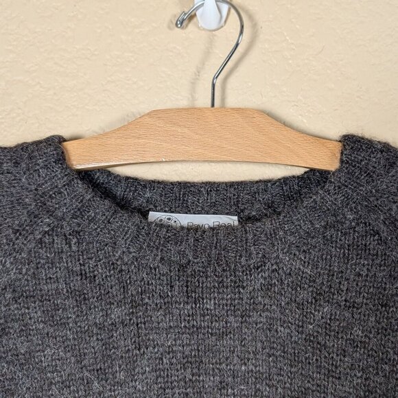 Vintage Pavo Real 100% Alpaca Wool Sweater Black Chunky Handknit M Classic - Picture 4 of 7